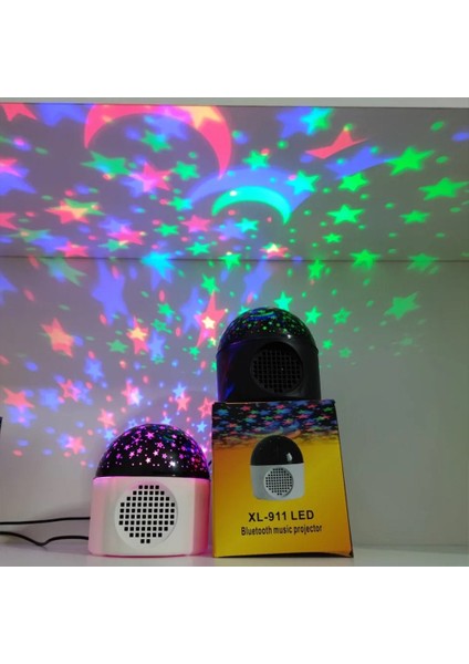 Bluetooth Hoparlör LED Sihirli Disko Topu - Star Master Yıldızlı-Aylı Gece Lambası