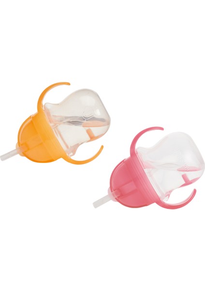 Tıklama Kilitli Uçlu Alıştırma Bardağı 6AY+207 ml ,turuncu ve Pembe