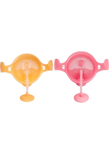 Tıklama Kilitli Uçlu Alıştırma Bardağı 6AY+207 ml ,turuncu ve Pembe