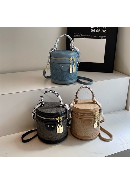 Mini Çanta Omuz Crossbody Çanta Düz Renk Taşınabilir Kova Çantası (Yurt Dışından) modelleri