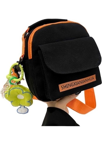Kontrast Renkli Kanvas Küçük Çanta, Gündelik Küçük Omuz Çantası, Küçük Taze Öğrenci Omuz Crossbody Çantası (Yurt Dışından)