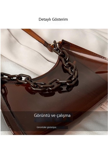 Kadın Çantası Küçük Taze Jöle Çantası Düz Renk Şeffaf Kadın Koltukaltı Çantası Omuz Küçük Çanta (Yurt Dışından) modelleri