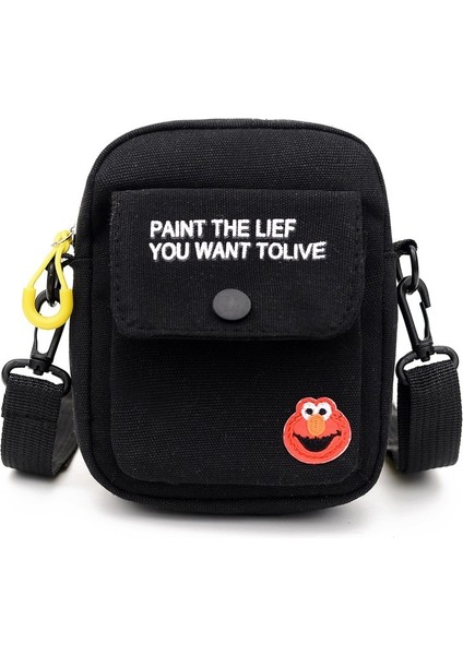 Omuz Çantası Sevimli Küçük Kare Çanta Japon Harajuku Tarzı Kadın Çantası Susam Sokağı Crossbody Çanta (Yurt Dışından)