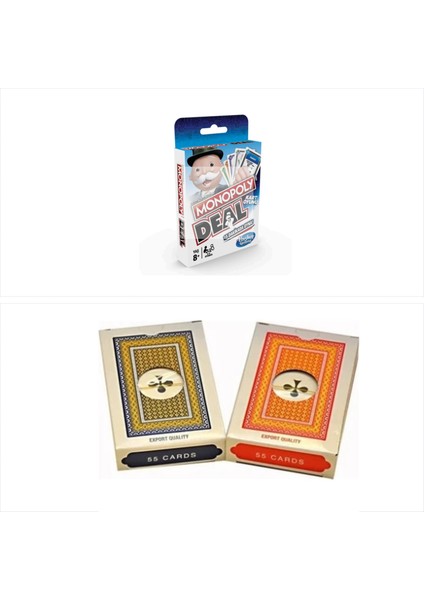 Monopoly Deal ve 2 Deste Iskambil Kağıdı