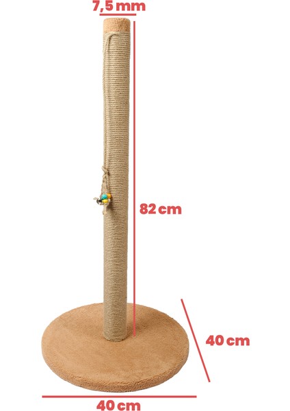 Koalaototekstil 82 cm Oval Kedi Tırmalama Tahtası Doğal Jüt Halat Üretim