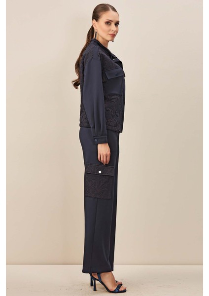 Uzun Kollu Lacivert Örme Ceket fiyatları