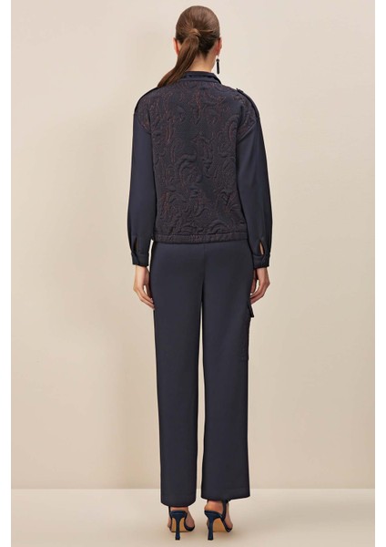 Uzun Kollu Lacivert Örme Ceket modelleri