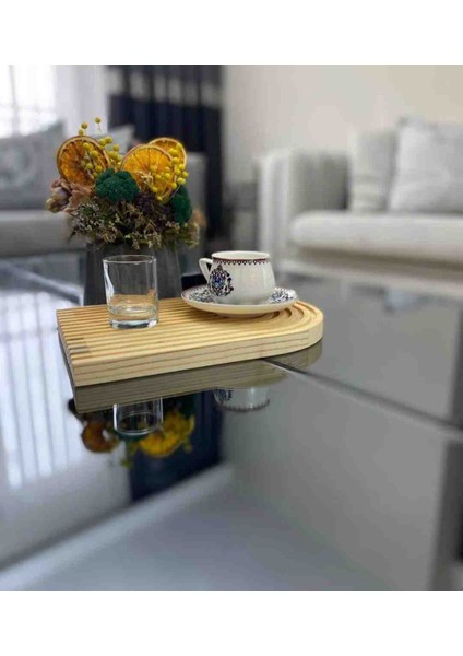 2'li Ahşap Oymalı Yarım Gökkuşağı Dekoratif Sunum Tepsisi fırsatları