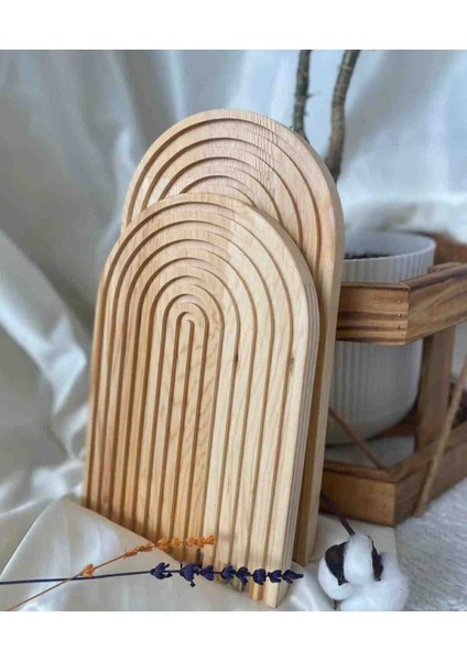 2'li Ahşap Oymalı Yarım Gökkuşağı Dekoratif Sunum Tepsisi indirimleri