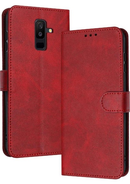 Kart ile Toka ile Samsung Galaxy A6 Artı Pu Deri Için Flip Case (Yurt Dışından)