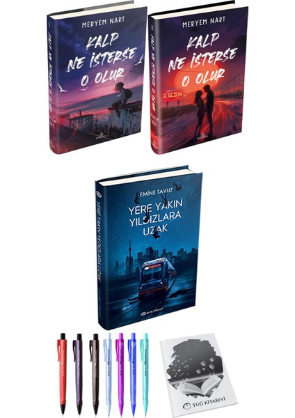 Kalp Ne Isterse O Olur 2li Set Ciltli Meryem Nart ve Yere Yakın Yıldızlara Uzak Ciltli Emine Tavuz