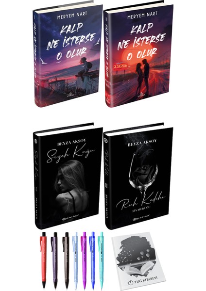 Kalp Ne Isterse O Olur 2li Set Ciltli Meryem Nart ve Siyah Kuğu Ruh Kadehi Ciltli Beyza Aksoy