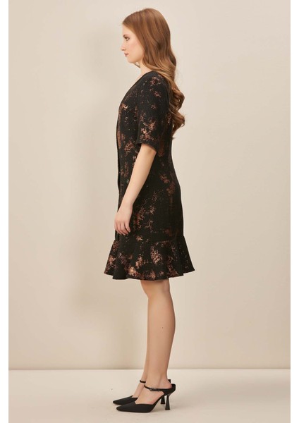 Kısa Kollu Çok Renkli Tüvit Elbise fiyatları