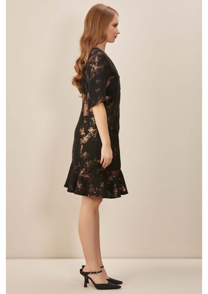 Kısa Kollu Çok Renkli Tüvit Elbise modelleri