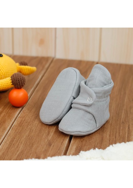 Müslin Bebek Patiği, Organik Pamuk, Yenidoğan Pandufu, Gri fırsatları