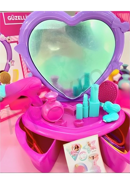 Aynalı Oyuncak Aksesuarlı Barbie Güzellik Salonu - Kızlar Için Eğitici Güzellik Seti