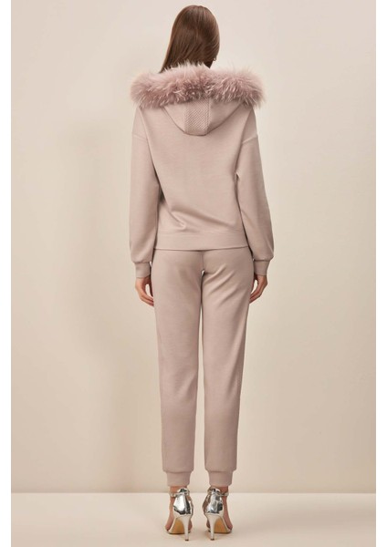 Kapüşonlu Vizon Örme Eşofman Üstü fiyatları