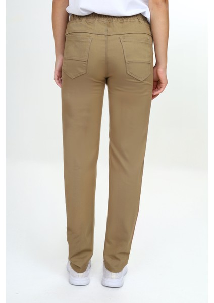 Kız/erkek Çocuk Unisex Pamuklu Gabardin Beli Lastikli Bej Okul PANTOLONU-PNT-0023 indirimleri