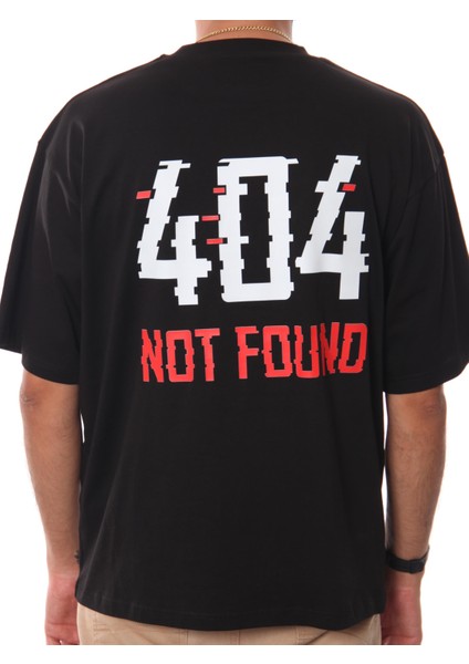 404 Not Found Siyah Oversize Tişört