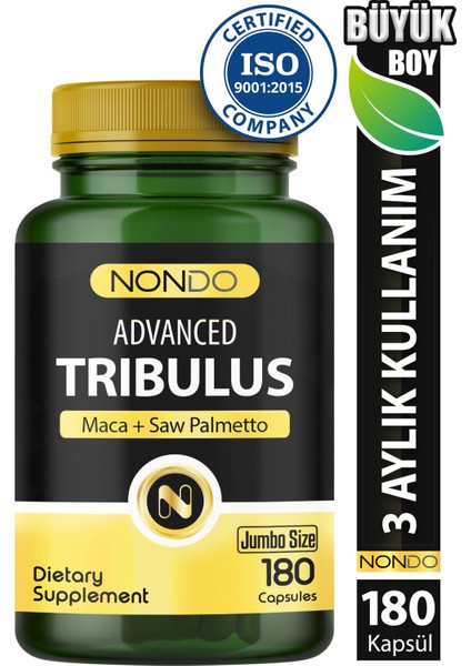 Trıbulus 180 Kapsül (Jumbo Boy 3 Aylık Kullanım Tribulus Terrestris, Saw Palmetto, Kore Ginseng)