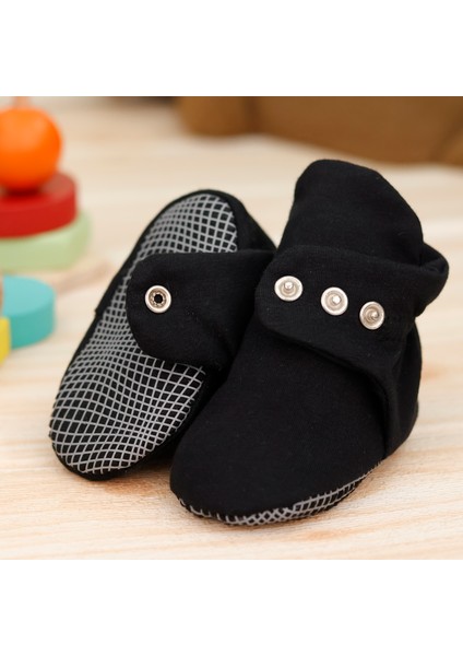 Organik Pamuk Bebek Pandufu, Kaydırmaz Taban, Yenidoğan Patiği, Ev Kreş Ayakkabısı, Siyah fiyatları