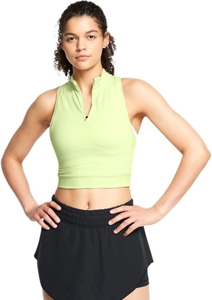 Under Armour Run Anywhere Crop Tank Kadın Yeşil Koşu Atlet 1386344-383