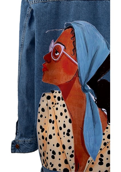 Arkası Baskılı Uzun Kadın Kot Ceket, Mevsimlik Kot Ceket, Kot Mont fiyatları