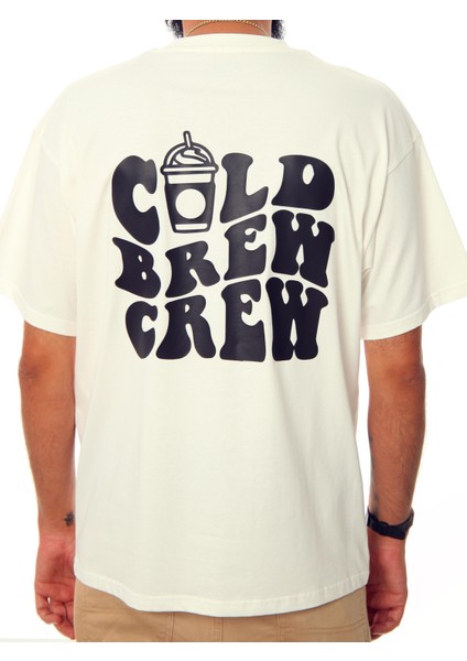 Cold Brew Crew Ekru Oversize Tişört