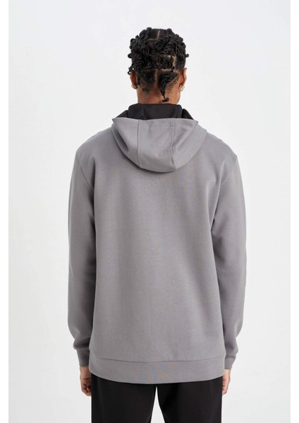 Fit Standart Fit Kapüşonlu Sporcu Sweatshirt D0925AX24AU