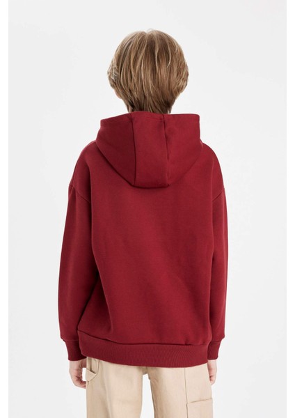 Erkek Çocuk Oversize Geniş Kalıp Kapüşonlu Kalın Sweatshirt C9285A824AU