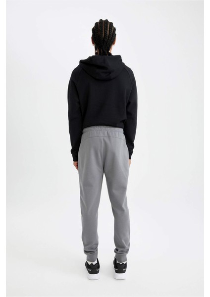 Fit Sporcu Jogger Eşofman Altı Slim Fit Dar Kesim Beli Paçası Lastikli Cepli Basic Düz D0928AX24AU