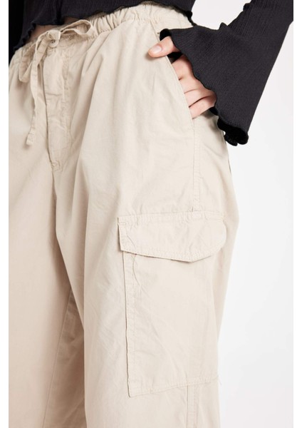 Coool Paraşüt Poplin Pantolon Basic Düz Cepli Beli Lastikli A6266AX24AU