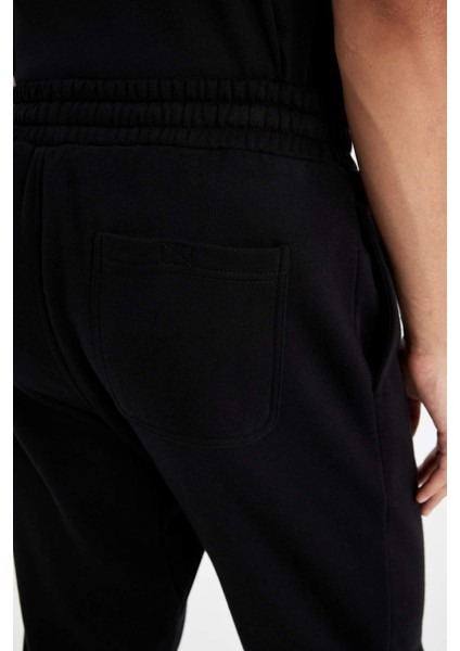 Relax Fit Beli Bağcıklı Lastikli Paça Cepli Basic Düz Kalın Jogger Eşofman Altı U7438AZ24AU