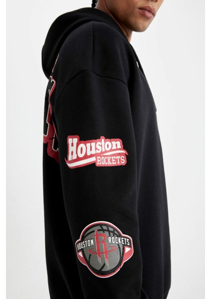 Fit NBA Houston Rockets Comfort Fit Kapüşonlu Kalın Sweatshirt C9276AX24AU