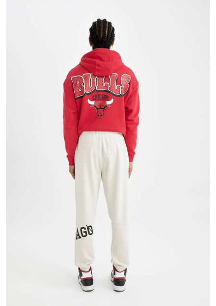 Fit Kalın Jogger Eşofman Altı NBA Chicago Bulls Standart Fit Cepli Düz Paça C9275AX24AU