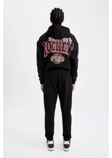 Fit Kalın Jogger Eşofman Altı NBA Houston Rockets Standart Fit Normal Kesim Cepli Düz Paça C9278AX24AU