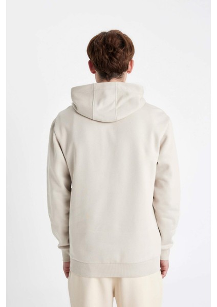 Regular Fit Kapüşonlu Baskılı Sweatshirt C6131AX24AU
