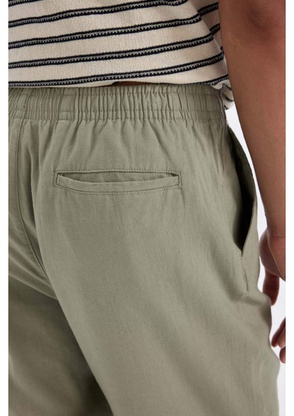 Relax Fit Rahat Kesim Dar Paça Keten Karışımlı Yazlık Pantolon C1140AX24SM