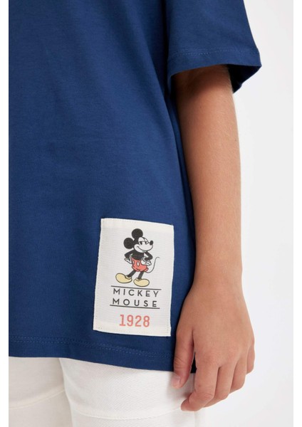 Kız Çocuk Disney Mickey & Minnie Oversize Geniş Kalıp Bisiklet Yaka Kısa Kollu Tişört C7357A824AU