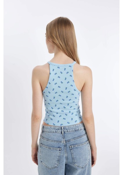 Coool Fitted Halter Yaka Desenli Fitilli Kaşkorse Atlet D4245AX24HS