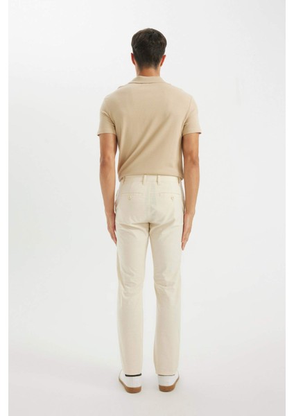 Regular Fit Normal Kesim Yazlık Düz Paça Chino Kanvas Pantolon D1526AX24SM