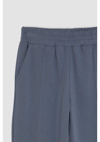 Kız Çocuk Gri Standart Fit Beli Paçası Lastikli Cepli Basic Düz Okul Jogger Eşofman Altı X9036A624AU