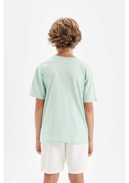 Erkek Çocuk Bisiklet Yaka Baskılı Kısa Kollu Tişört D2248A824HS