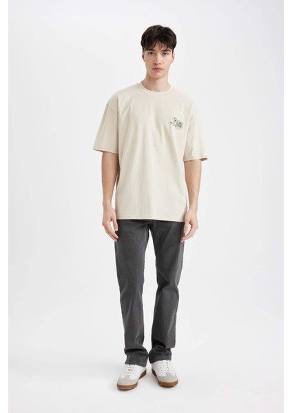 Rick and Morty Oversize Geniş Kalıp Bisiklet Yaka Sırt Baskılı Kısa Kollu Tişört B8100AX24SM