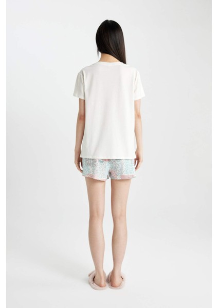 Fall in Love Regular Fit Kısa Kollu Şortlu Pijama Takımı B8761AX24SM