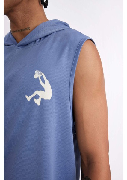 Fit Shaquille O'Neal Standart Fit Kapüşonlu Sırt Baskılı Atlet C6994AX24HS