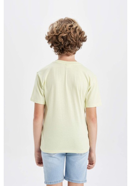 Erkek Çocuk Bisiklet Yaka Baskılı Kısa Kollu Tişört indirimleri