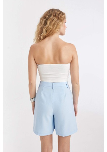 Slim Fit Dar Kesim Straplez Fitilli Kaşkorse Bluz D4551AX24SM