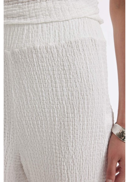 Regular Fit Beli Lastikli Basic Düz Bürümcük Pantolon D4415AX24SM