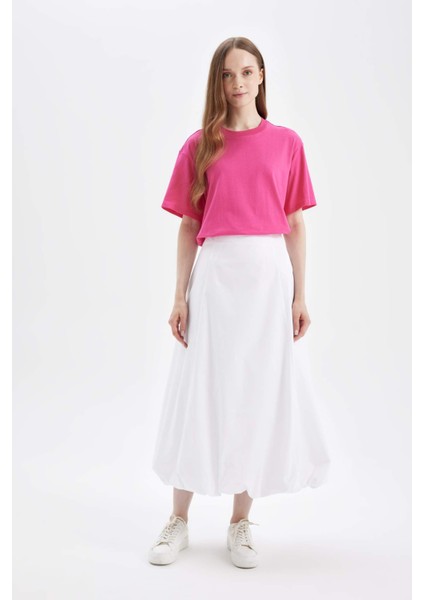 Balloon Fit Poplin Maxi Etek C8936AX24SM